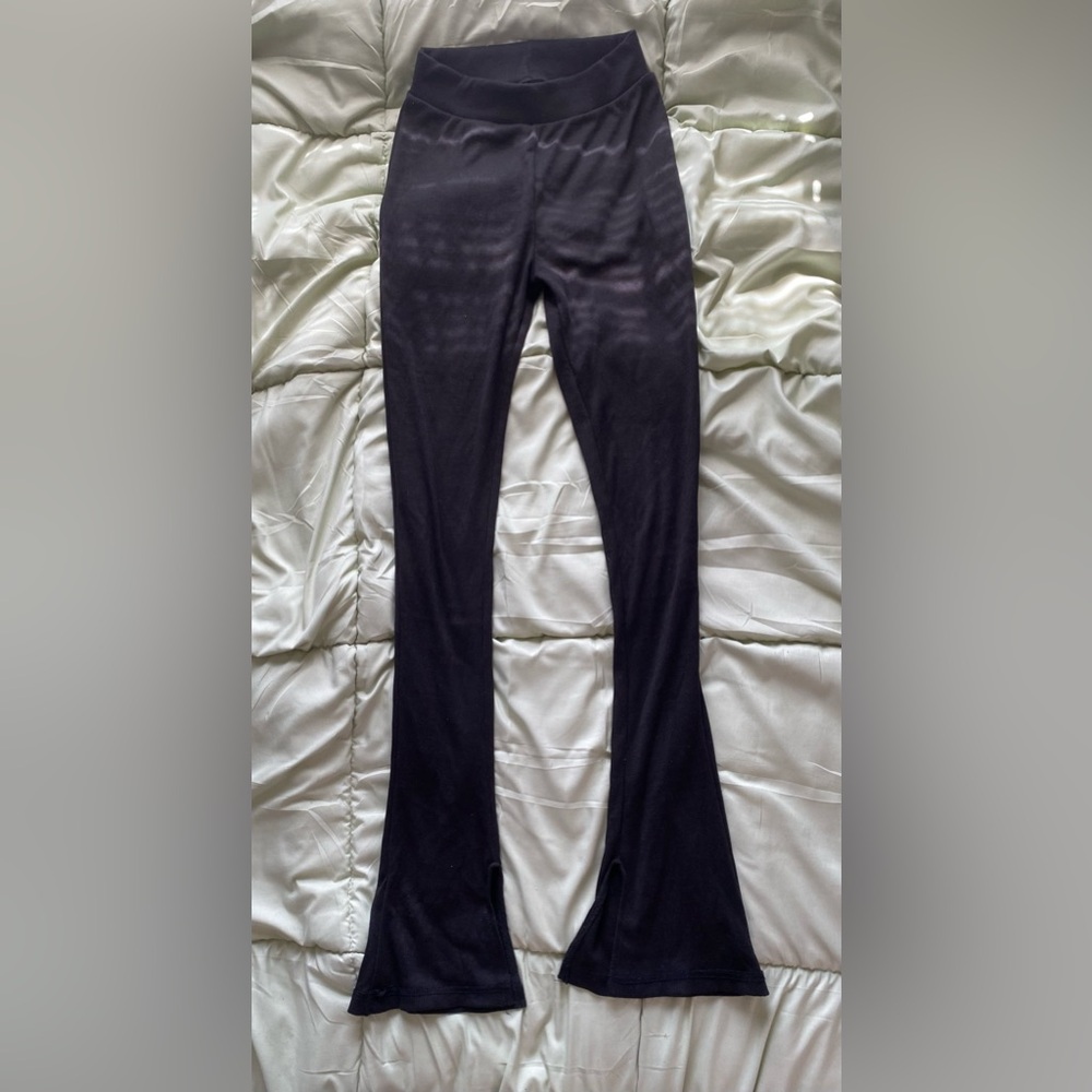thick black flare leggings